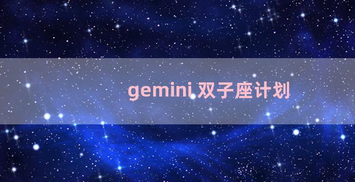 gemini 双子座计划